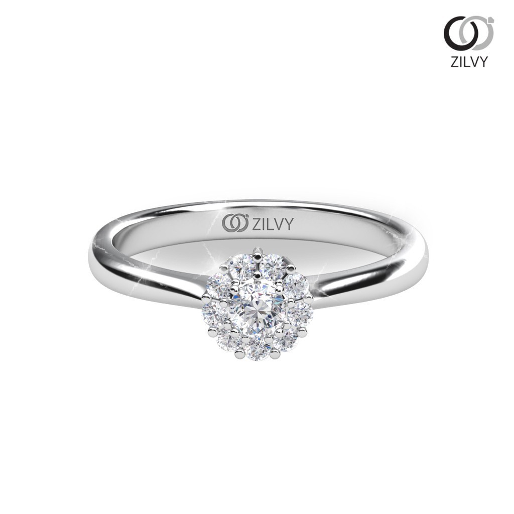 Zilvy - แหวนหญิงเพชรน้ำร้อย 0.16 กะรัต ตัวเรือน White Gold  (GR1223)