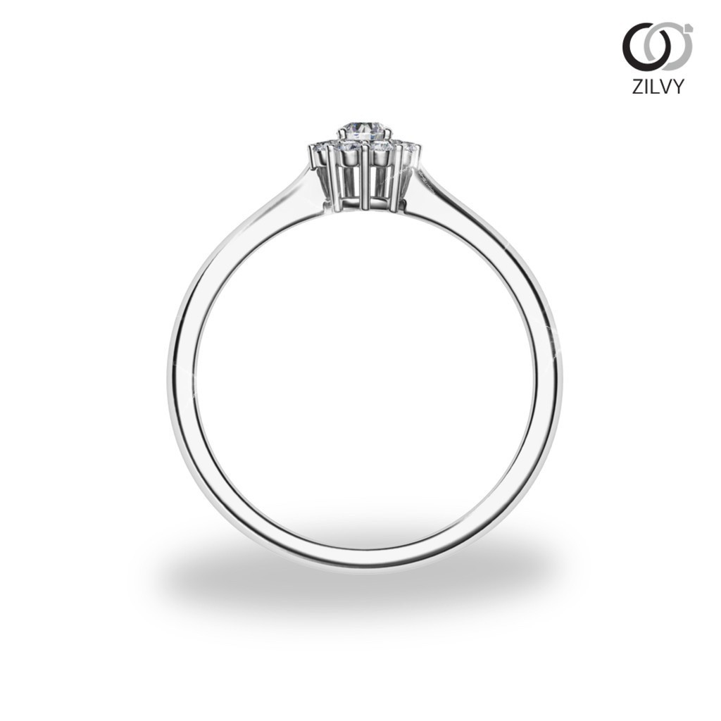 Zilvy - แหวนหญิงเพชรน้ำร้อย 0.16 กะรัต ตัวเรือน White Gold  (GR1223)