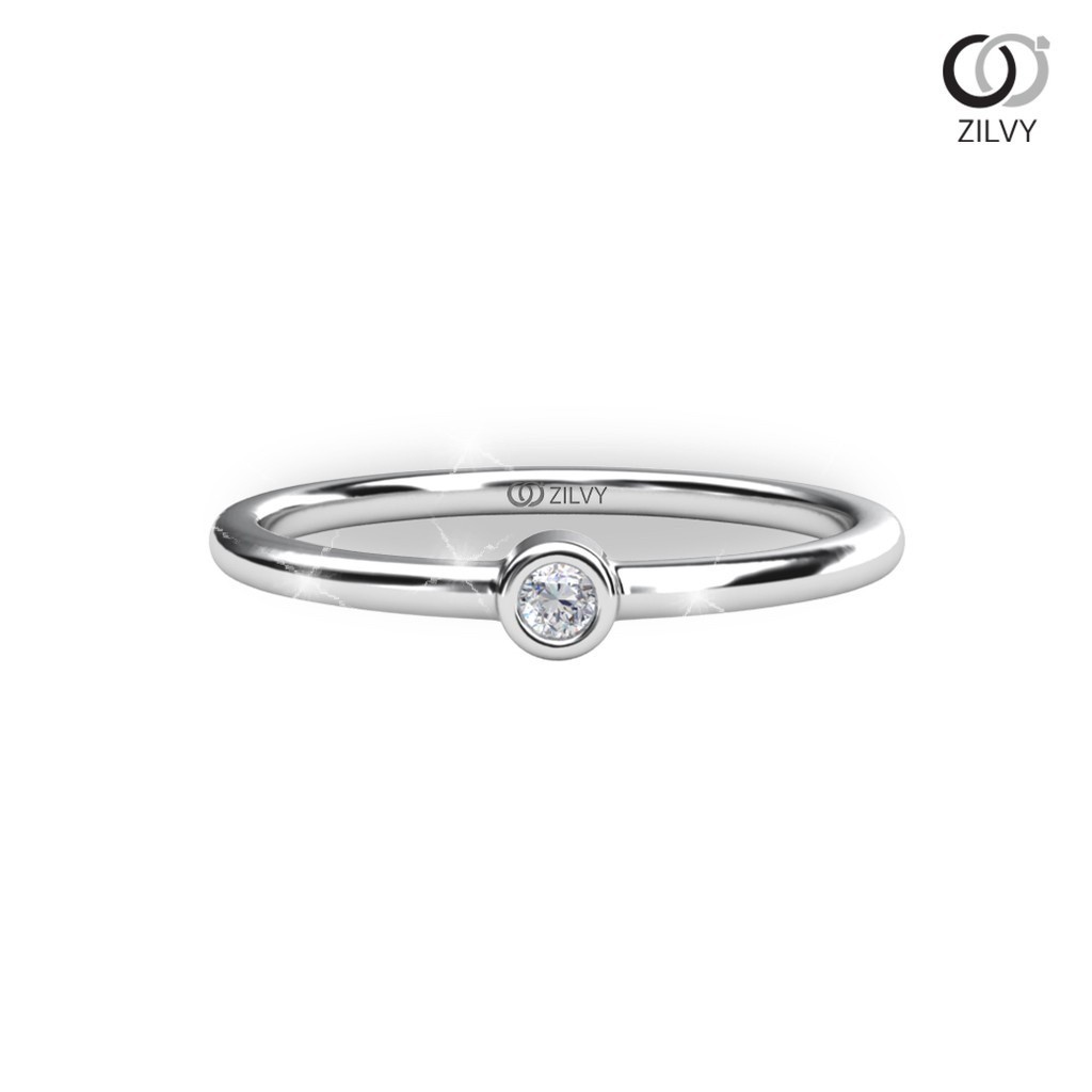 Zilvy - แหวนหญิงเพชรน้ำร้อย 0.03 กะรัต ตัวเรือน White Gold  (GR1189)
