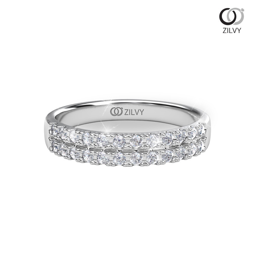 Zilvy - แหวนหญิงเพชรน้ำร้อย 0.48 กะรัต ตัวเรือน White Gold  (GR1213)