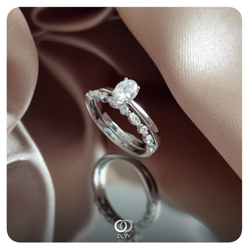 Zilvy - แหวนหญิงเพชรน้ำร้อย 0.22 กะรัต ตัวเรือน White Gold  (GR1168)