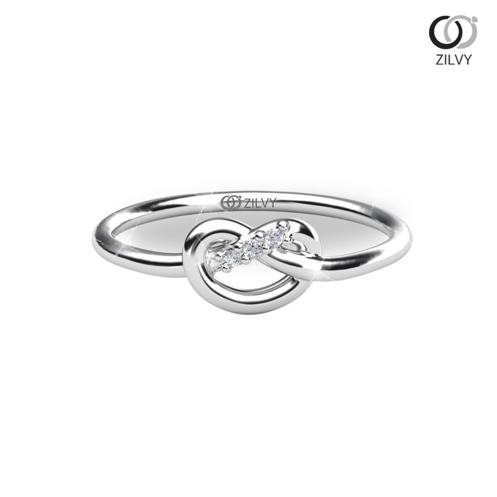 Zilvy - แหวนหญิงเพชรน้ำร้อย 0.03 กะรัต ตัวเรือน White Gold  (GR1206)