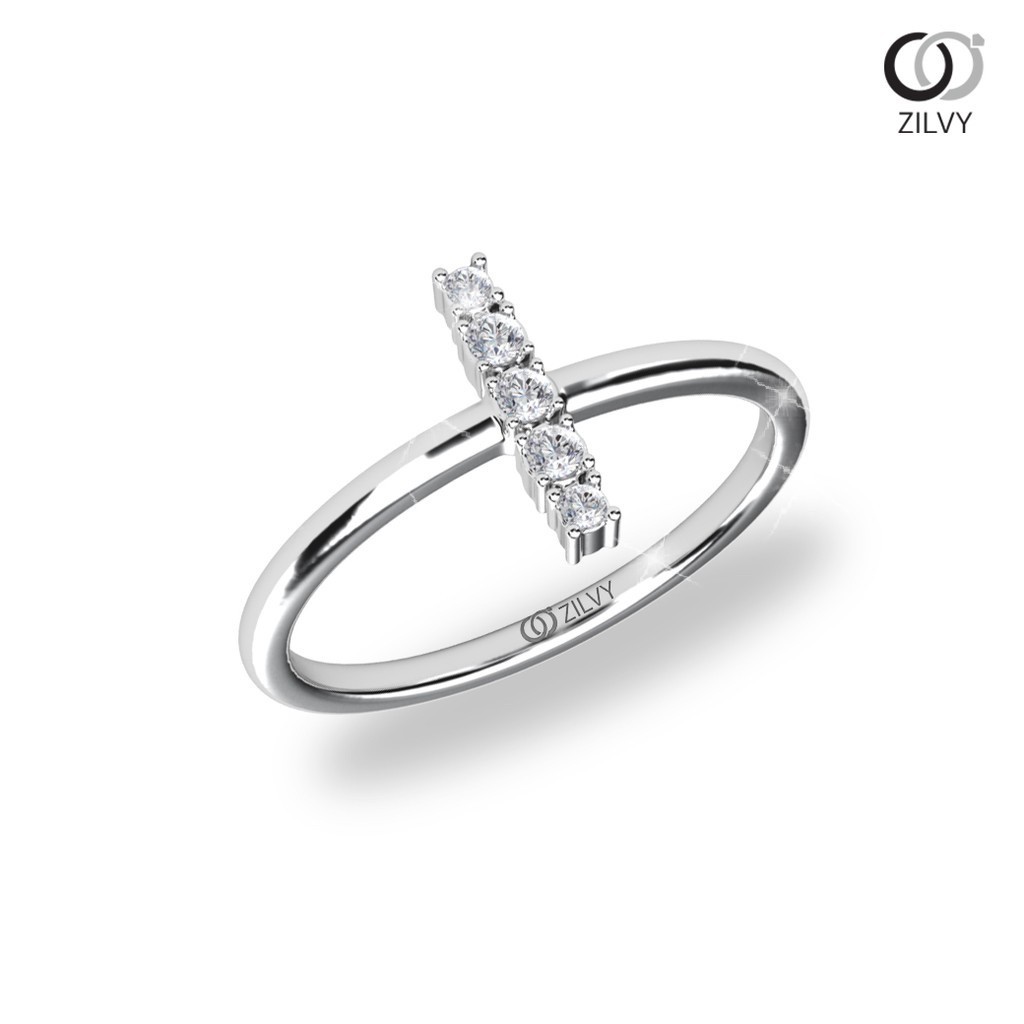 Zilvy - แหวนหญิงเพชรน้ำร้อย 0.08 กะรัต ตัวเรือน White Gold  (GR1202)