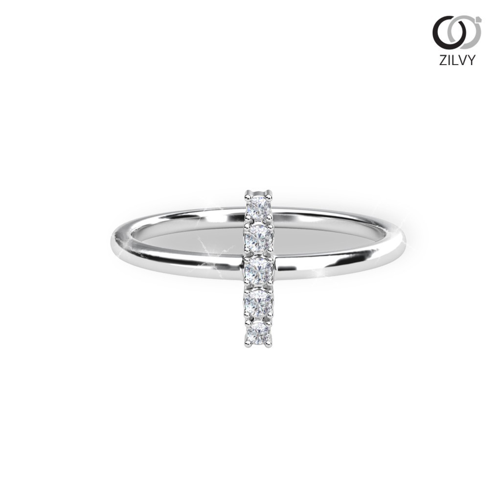Zilvy - แหวนหญิงเพชรน้ำร้อย 0.08 กะรัต ตัวเรือน White Gold  (GR1202)