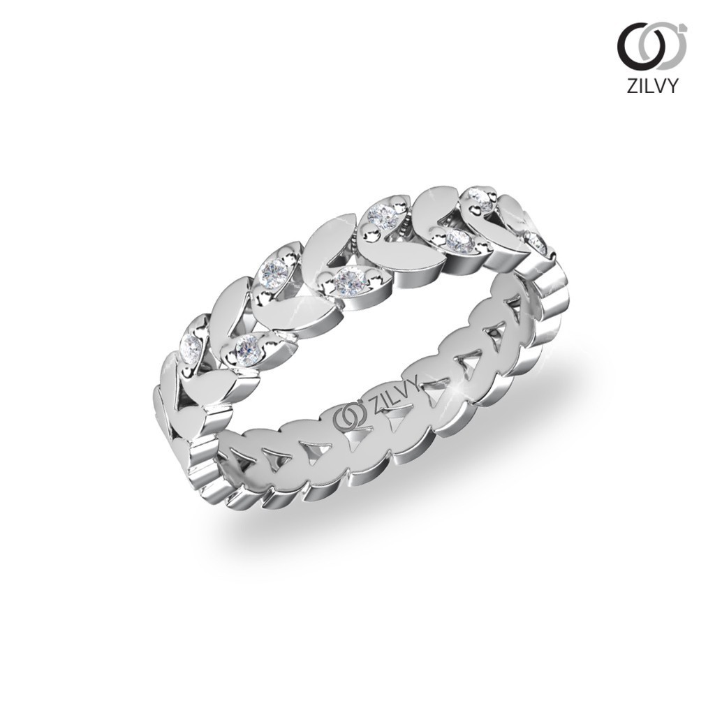 Zilvy - แหวนหญิงเพชรน้ำร้อย 0.08 กะรัต ตัวเรือน White Gold  (GR1201)