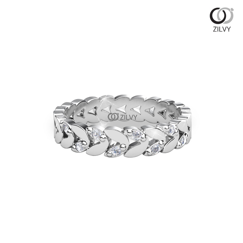 Zilvy - แหวนหญิงเพชรน้ำร้อย 0.08 กะรัต ตัวเรือน White Gold  (GR1201)