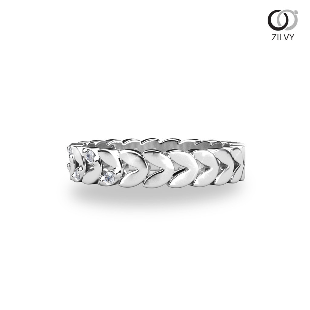 Zilvy - แหวนหญิงเพชรน้ำร้อย 0.08 กะรัต ตัวเรือน White Gold  (GR1201)