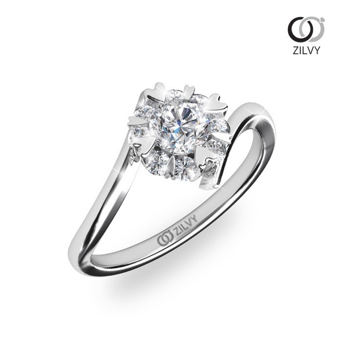 Zilvy - แหวนหญิงเพชรน้ำร้อย 0.46 กะรัต ตัวเรือน White Gold (GR332)