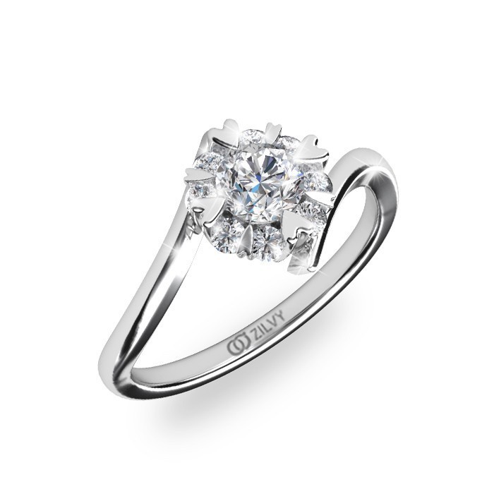 Zilvy - แหวนหญิงเพชรน้ำร้อย 0.46 กะรัต ตัวเรือน White Gold (GR332)