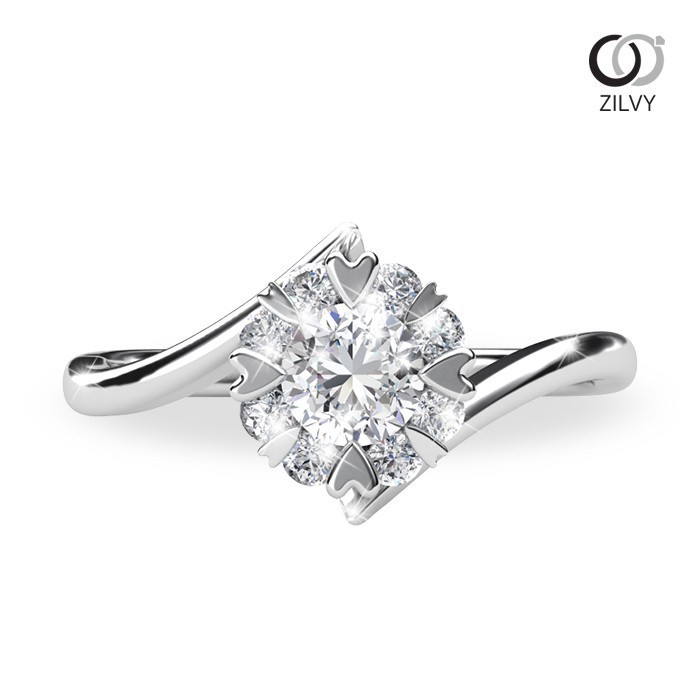 Zilvy - แหวนหญิงเพชรน้ำร้อย 0.46 กะรัต ตัวเรือน White Gold (GR332)