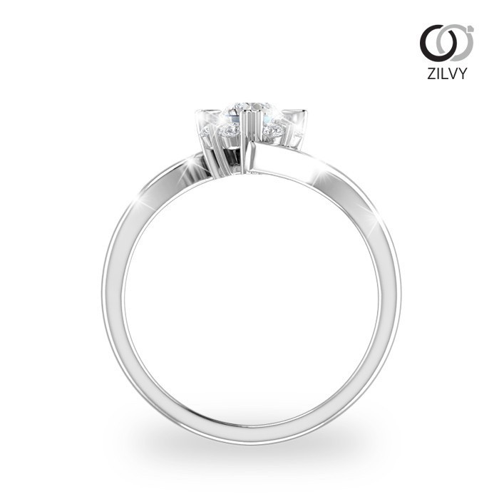 Zilvy - แหวนหญิงเพชรน้ำร้อย 0.46 กะรัต ตัวเรือน White Gold (GR332)