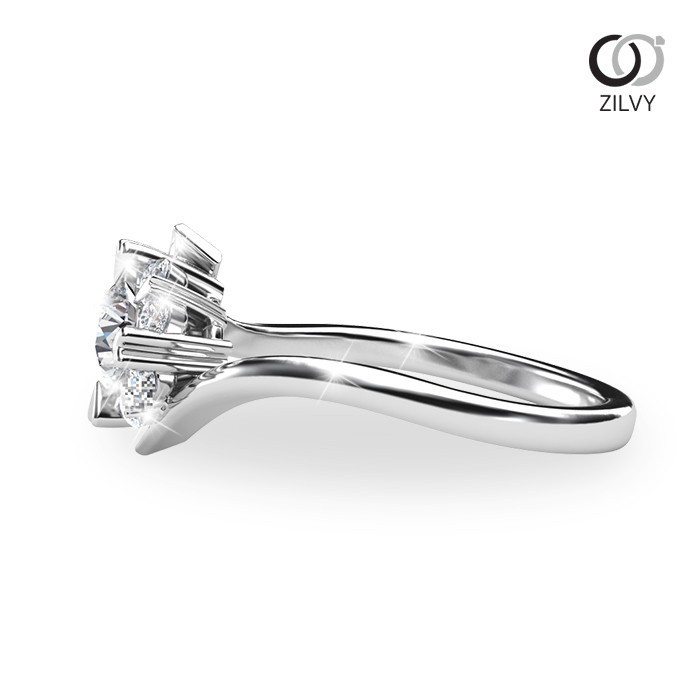 Zilvy - แหวนหญิงเพชรน้ำร้อย 0.46 กะรัต ตัวเรือน White Gold (GR332)