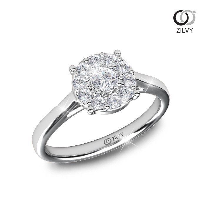 Zilvy - แหวนหญิงเพชรน้ำร้อยน้ำหนักรวม 0.30 กะรัต (GR1251)