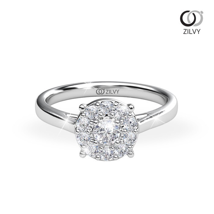 Zilvy - แหวนหญิงเพชรน้ำร้อยน้ำหนักรวม 0.30 กะรัต (GR1251)