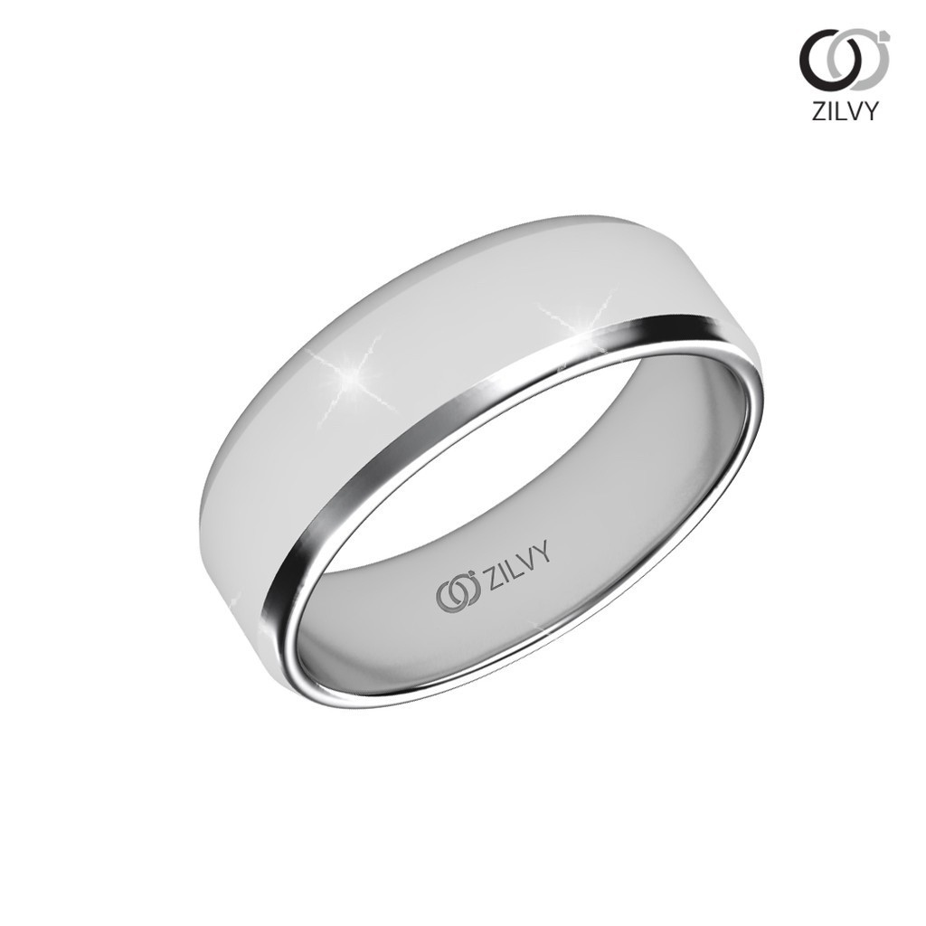 ZILVY แหวนเกลี้ยงชาย White Gold (BR095)