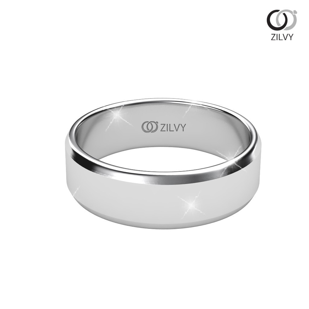 ZILVY แหวนเกลี้ยงชาย White Gold (BR095)
