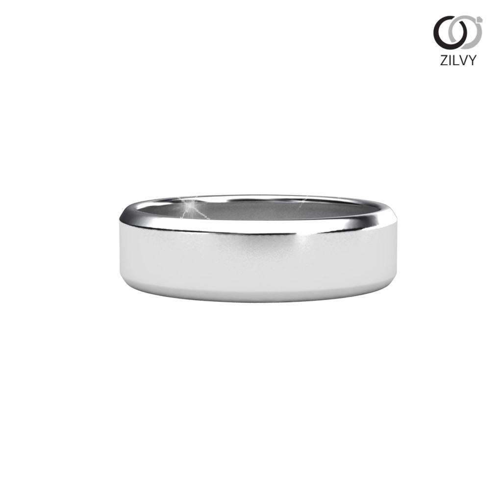 ZILVY แหวนเกลี้ยงชาย White Gold (BR095)
