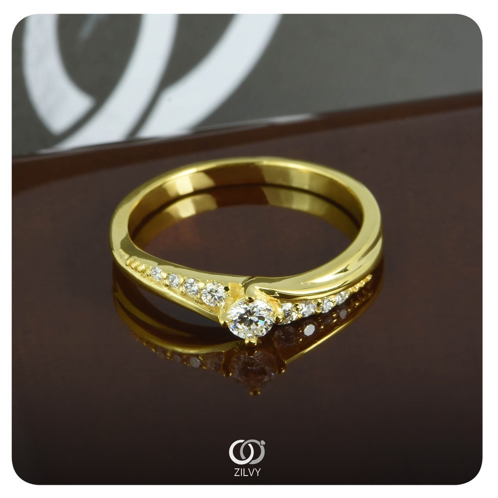 Zilvy - แหวนหญิงเพชรน้ำร้อย 0.18 กะรัต (GR887)