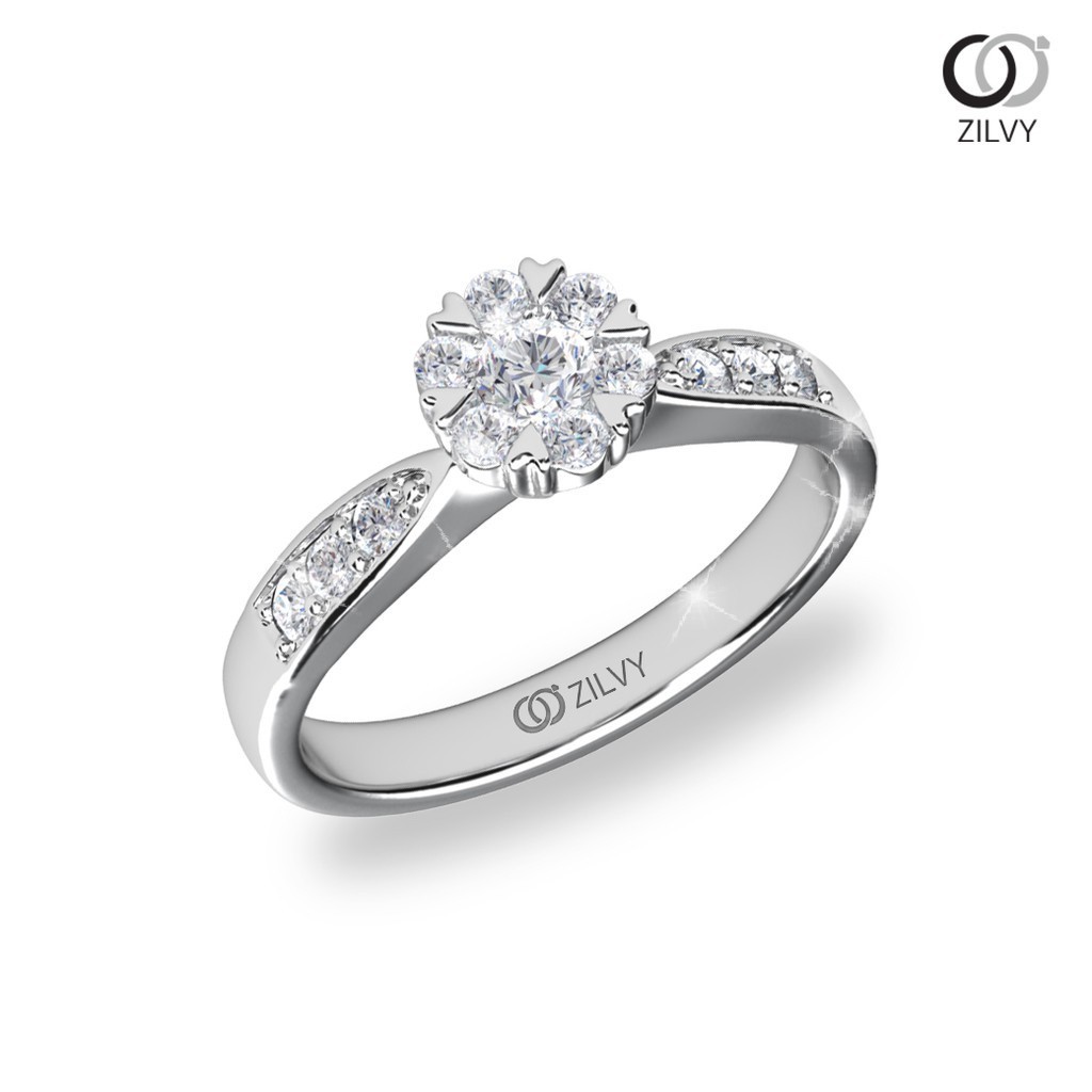 Zilvy - แหวนหญิงเพชรน้ำร้อย 0.31 กะรัต ตัวเรือน White Gold  (GR1178)