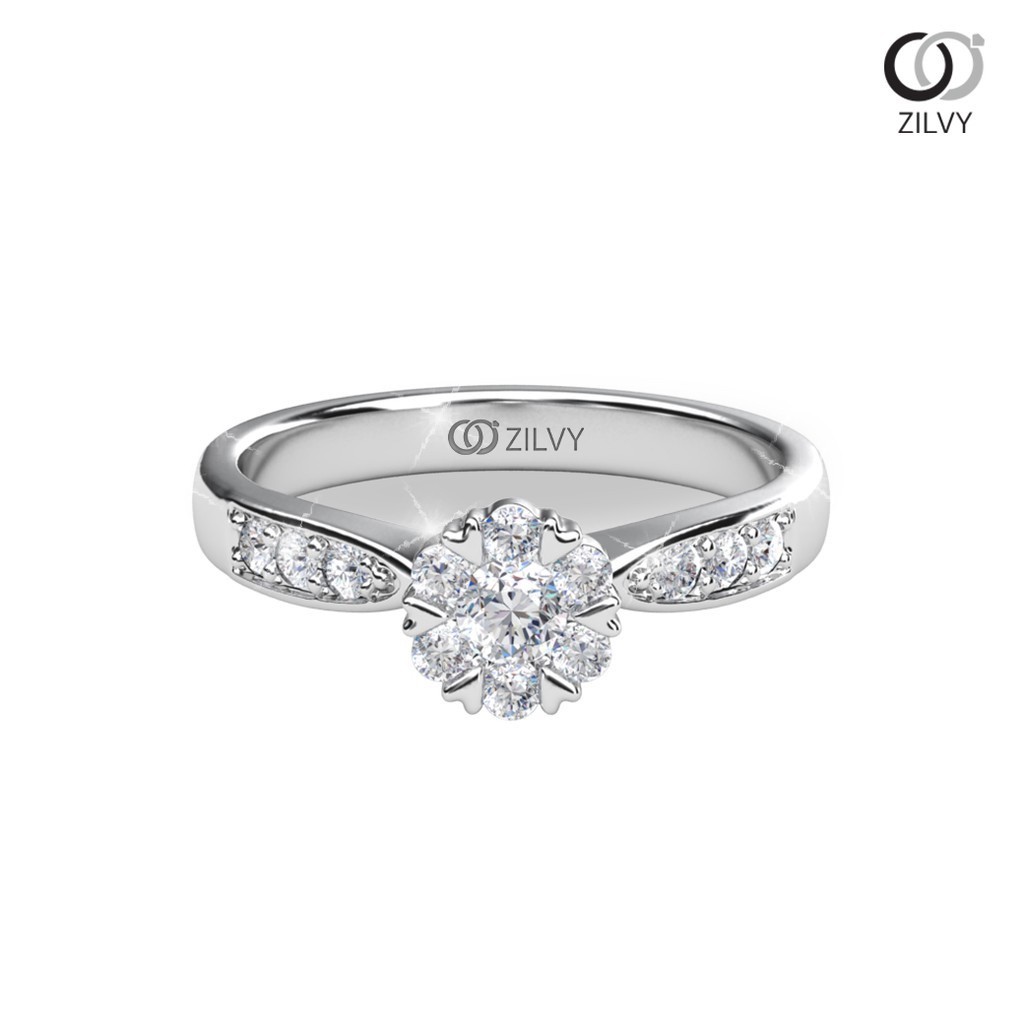 Zilvy - แหวนหญิงเพชรน้ำร้อย 0.31 กะรัต ตัวเรือน White Gold  (GR1178)