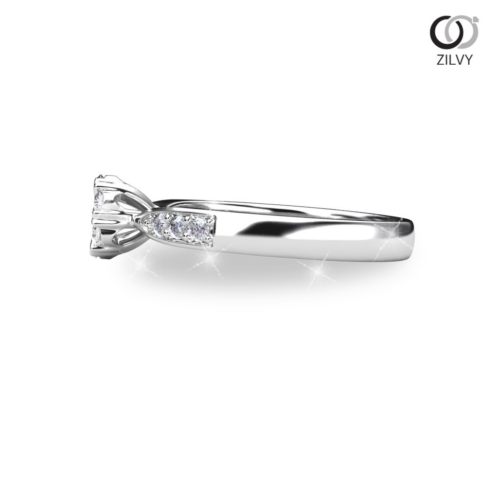 Zilvy - แหวนหญิงเพชรน้ำร้อย 0.31 กะรัต ตัวเรือน White Gold  (GR1178)