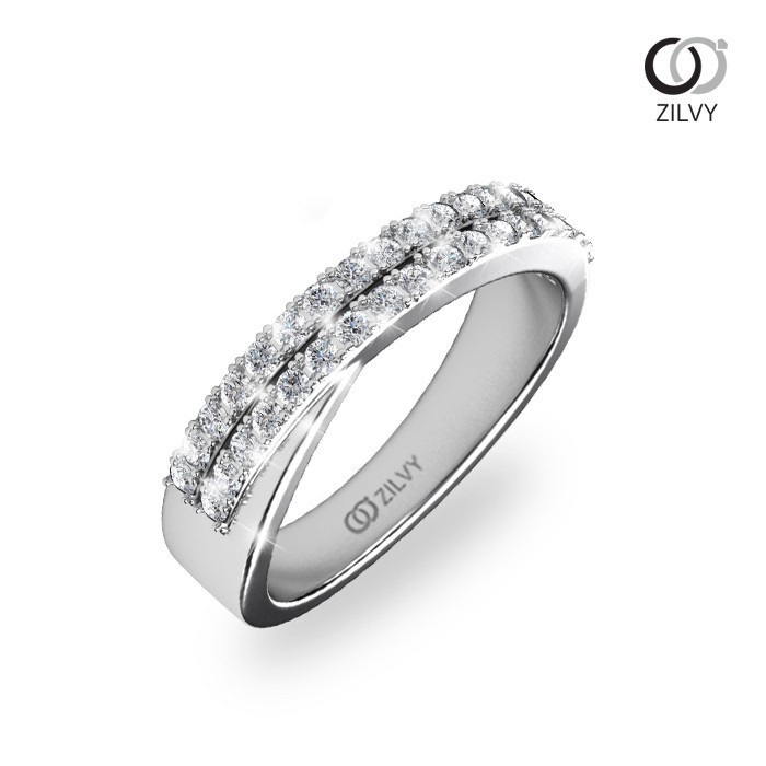Zilvy - แหวนหญิงเพชรน้ำร้อย 0.34 กะรัต ตัวเรือน White Gold  (GR321)