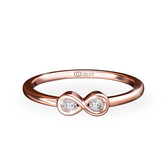 Zilvy Minimal Ring Nongbow - แหวนหญิงเพชรน้ำร้อย 0.06 กะรัต ตัวเรือนโรสโกลด์ (GR806)