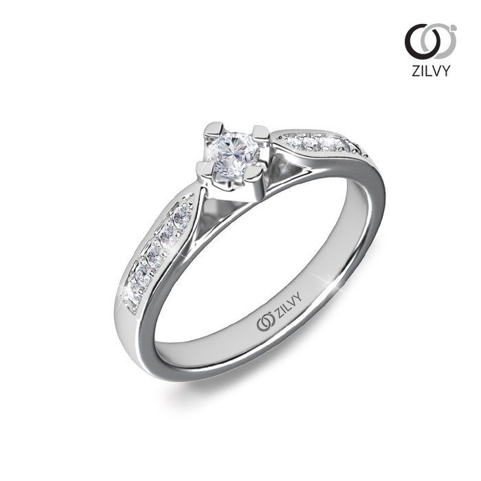 Zilvy - แหวนหญิงเพชรน้ำร้อย 0.20 กะรัต (GR1074)