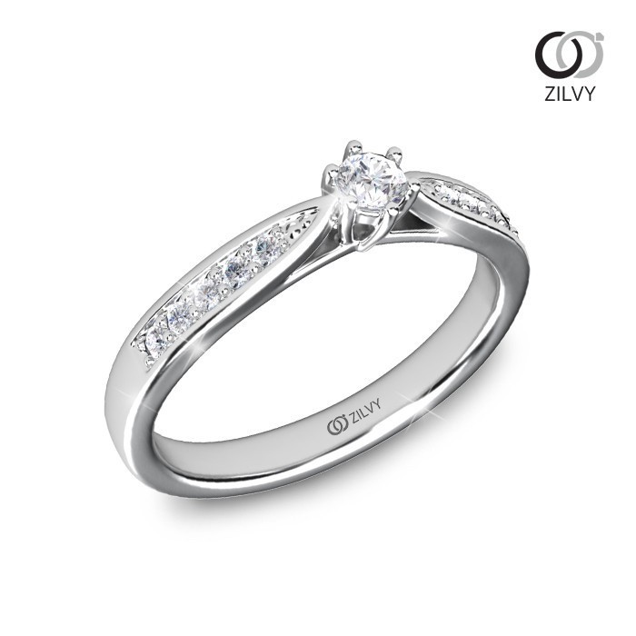 Zilvy - แหวนหญิงเพชรน้ำร้อย 0.20 กะรัต (GR1027)