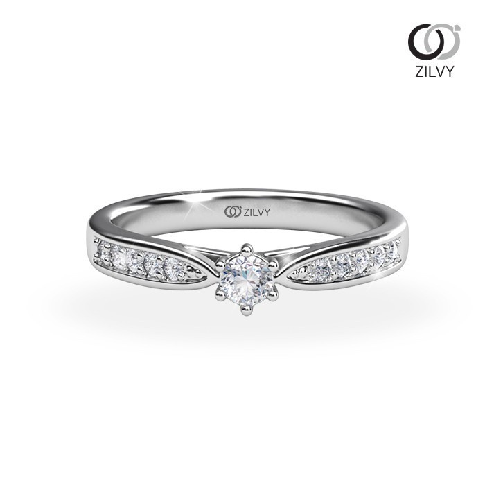 Zilvy - แหวนหญิงเพชรน้ำร้อย 0.20 กะรัต (GR1027)
