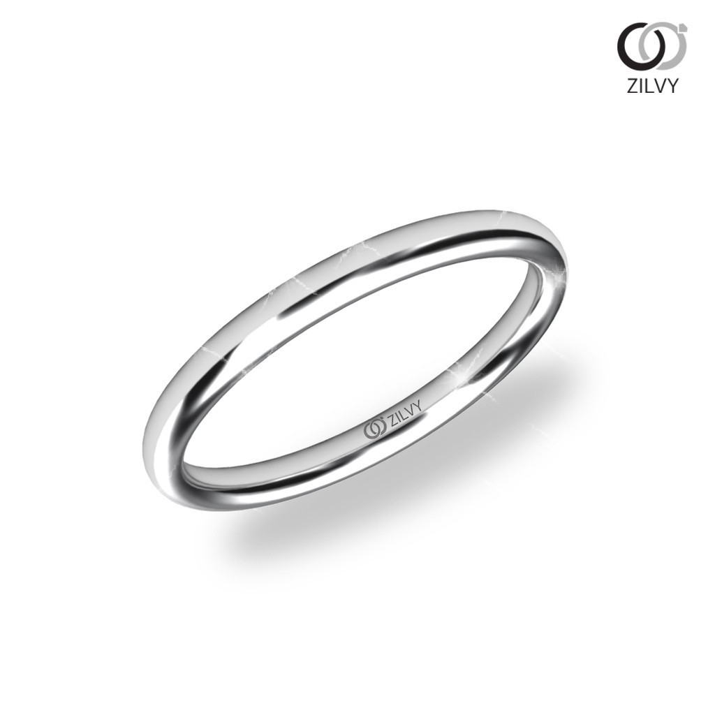 Zilvy  - แหวน White Gold 2 MM (BR335)