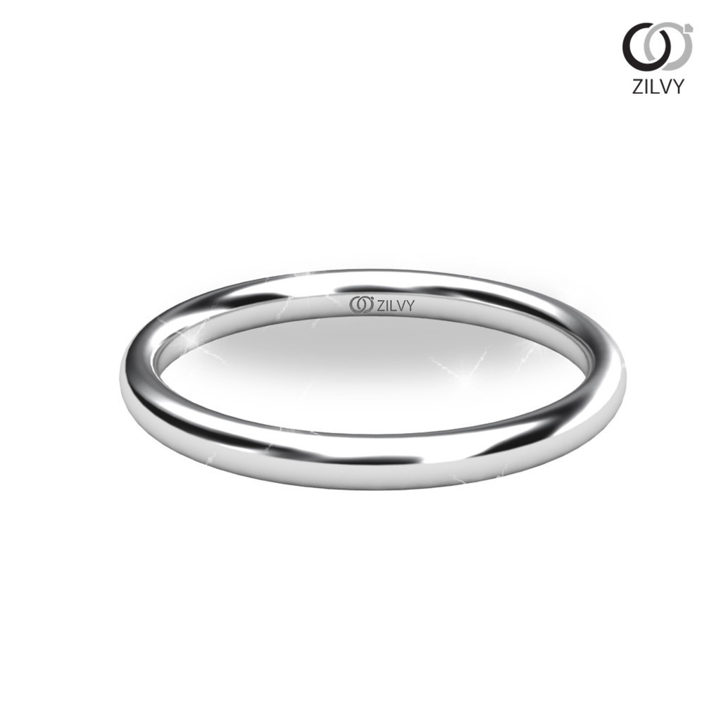 Zilvy  - แหวน White Gold 2 MM (BR335)