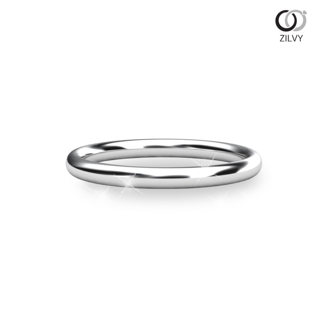 Zilvy  - แหวน White Gold 2 MM (BR335)