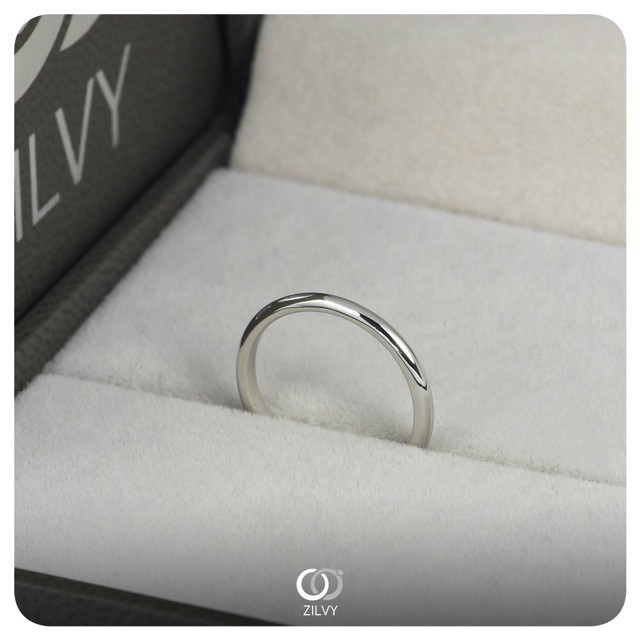 Zilvy  - แหวน White Gold 2 MM (BR335)