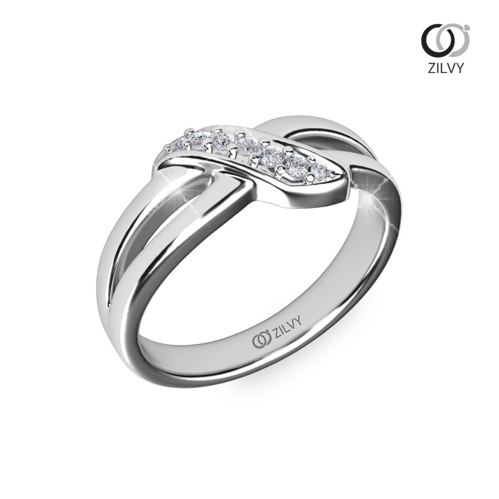 Zilvy - แหวนหญิงเพชรน้ำร้อย 0.12 กะรัต ตัวเรือน White Gold  (GR1289)