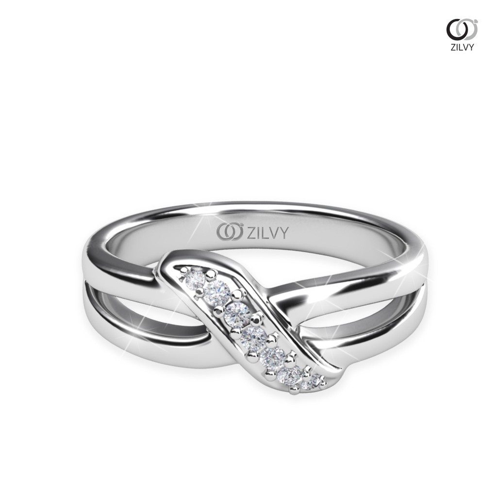 Zilvy - แหวนหญิงเพชรน้ำร้อย 0.12 กะรัต ตัวเรือน White Gold  (GR1289)