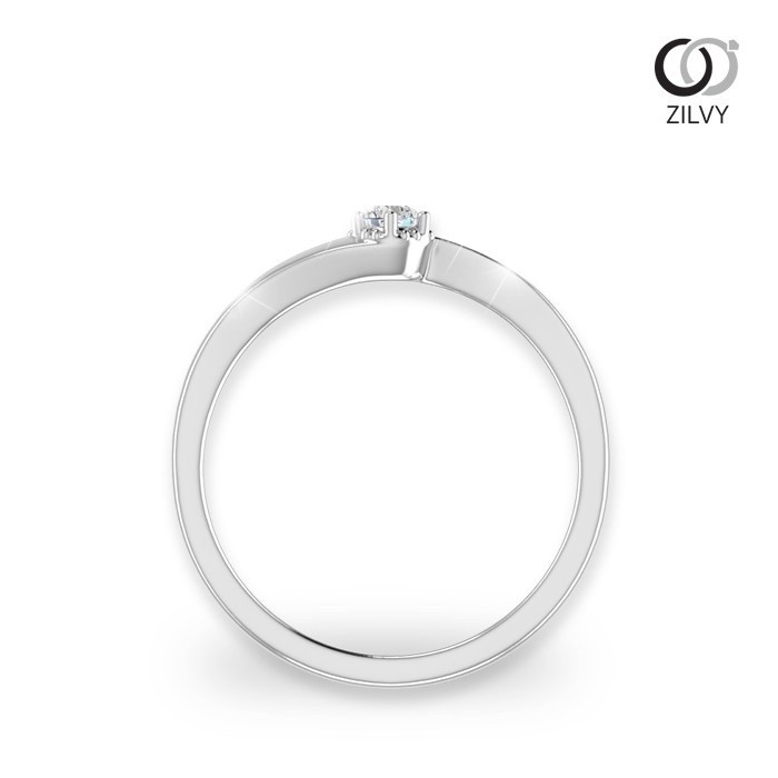 Zilvy แหวนเพชรผู้หญิง 0.07 กะรัต น้ำร้อย