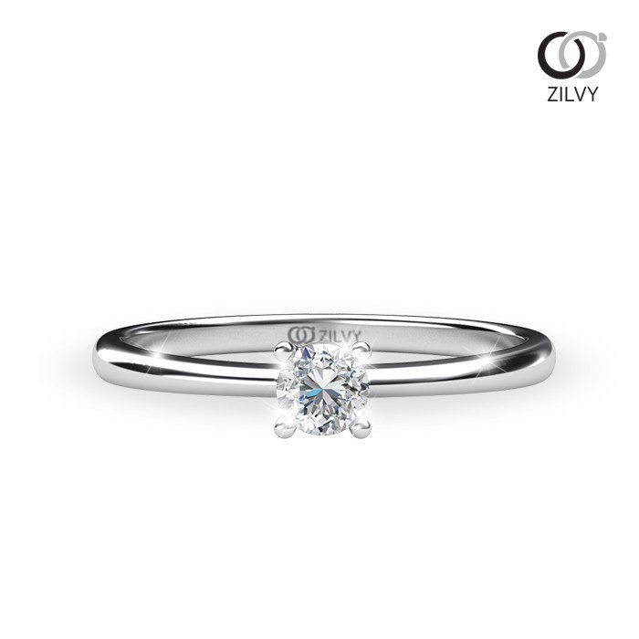 Zilvy - แหวนหญิงเพชรน้ำร้อย  0.07-0.10 กะรัต ตัวเรือน White Gold  (GR351)