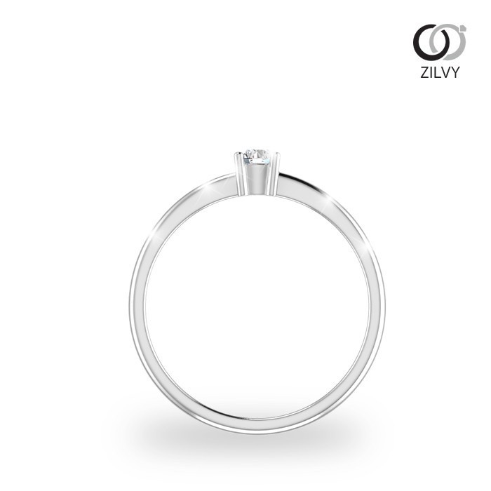 Zilvy - แหวนหญิงเพชรน้ำร้อย  0.07-0.10 กะรัต ตัวเรือน White Gold  (GR351)