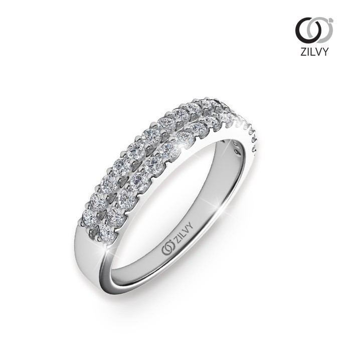 Zilvy - แหวนหญิงเพชรน้ำร้อย 0.60 กะรัต ตัวเรือน White Gold (GR459)