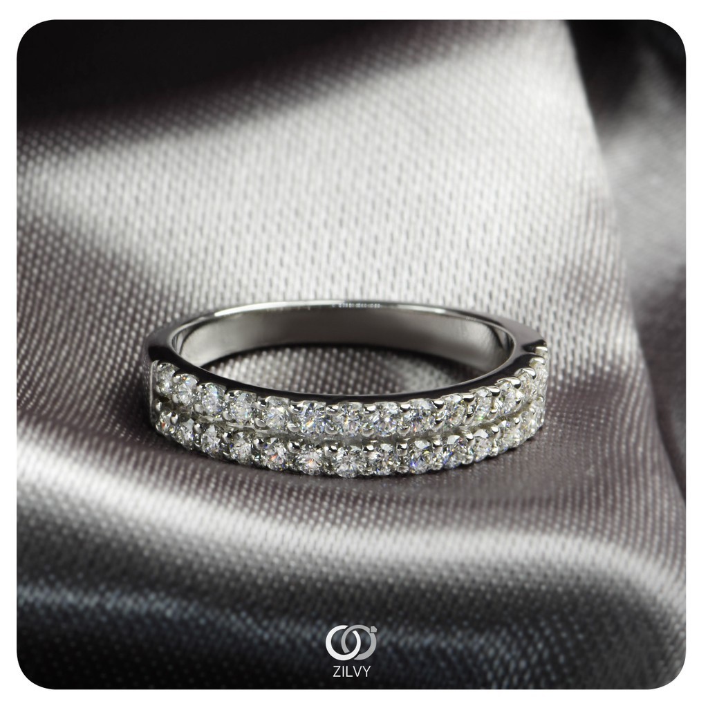 Zilvy - แหวนหญิงเพชรน้ำร้อย 0.60 กะรัต ตัวเรือน White Gold (GR459)