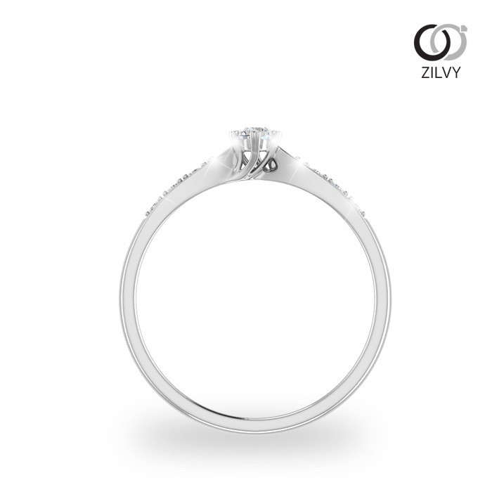 Zilvy - แหวนหญิงเพชรน้ำร้อย 0.19 กะรัต ตัวเรือน White Gold  (GR342)