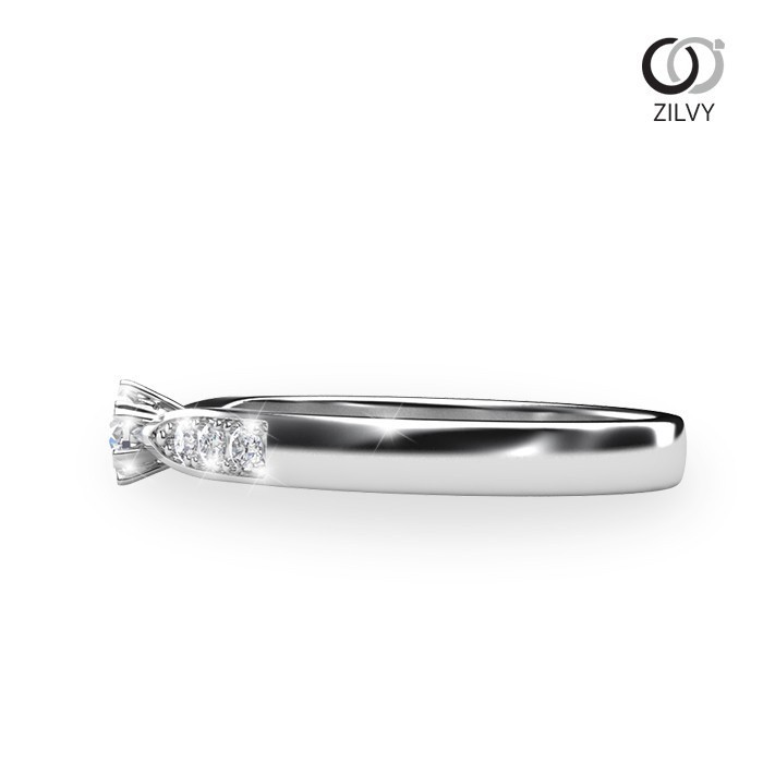 Zilvy - แหวนหญิงเพชรน้ำร้อย 0.19 กะรัต ตัวเรือน White Gold  (GR342)
