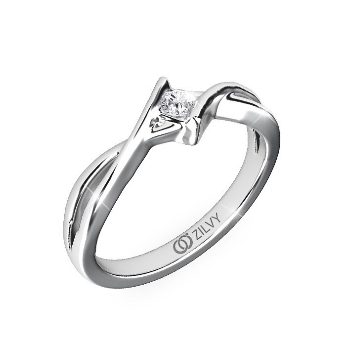 Zilvy Minimal Ring - แหวนหญิงเพชรน้ำร้อย 0.05 กะรัต (GR815)