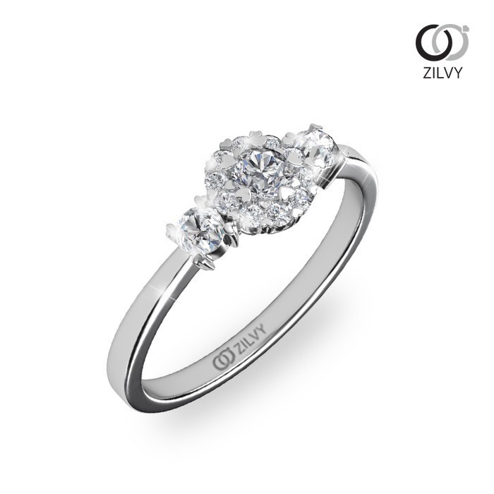 ZILVY แหวนเพชรเรียบสวยหรู 0.30 กะรัต น้ำร้อย (GR317)