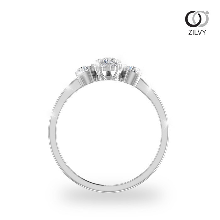 ZILVY แหวนเพชรเรียบสวยหรู 0.30 กะรัต น้ำร้อย (GR317)