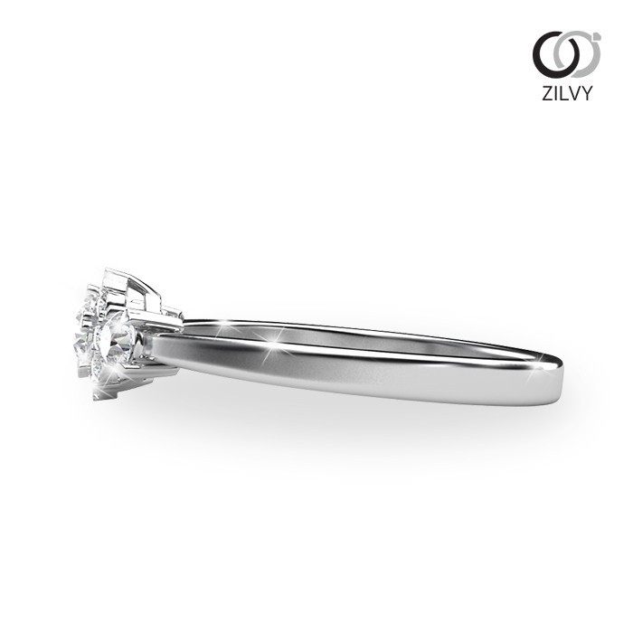 ZILVY แหวนเพชรเรียบสวยหรู 0.30 กะรัต น้ำร้อย (GR317)