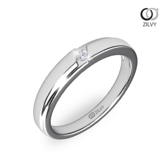 ZILVY แหวนเพชรน้ำร้อย ใส่ติดนิ้ว 0.03 กะรัต (BR011)