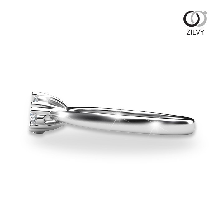 ZILVY Pitchada - แหวนเพชรผู้หญิง 0.10 กะรัต Color D เพชรน้ำร้อย (GR464)