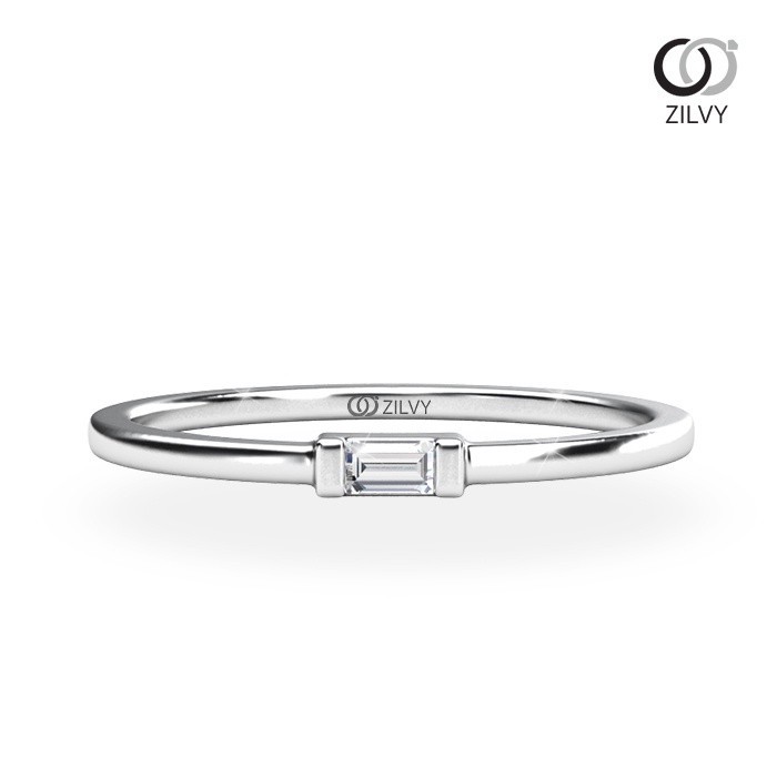 Zilvy Minimal Ring Luksamee - แหวนหญิงเพชรน้ำร้อย 0.05 กะรัต (GR795)